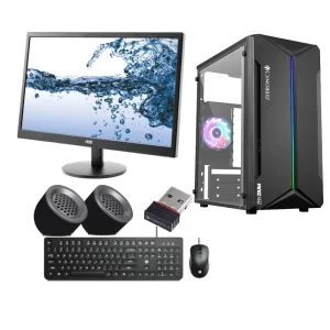 INTEL I3 12100 PROCESSOR MSI PRO | H610M-E DDR4 MOTHERBOARD | CRUCIAL 8GB DDR4 3200MHz RAM | CRUCIAL BX500 240GB SATA SSD | ZEB ZIUM CABINET WITH SMPS | AOC 22INCH MONITOR | DELL WIRED KEYBOAR AND MOUSE | ZEB PLUTO SPEAKER | LIVE TECH WIFI ADAPTER